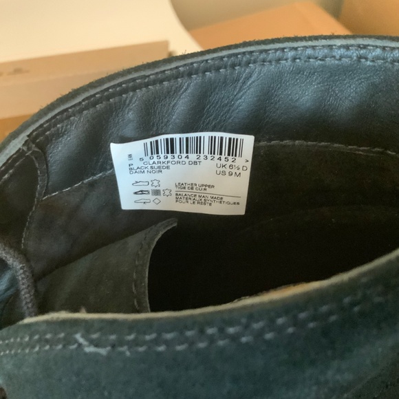 Clarks Clarkford DBT Black Suede Chukka Ankle Boots Leather Wedge heel Booties 9 - Picture 16 of 16